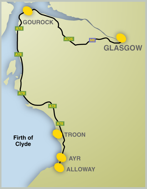 Burns Route Map